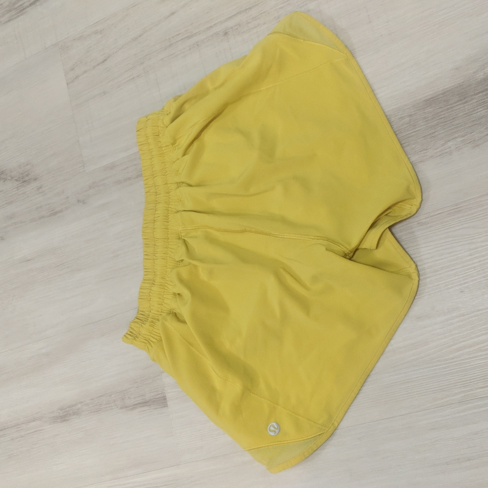 Yellow Lululemon-Peloton Shorts - Size 4 - Picture 2 of 4